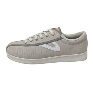 Tretorn Shoes Womens 8.5 Nylite Plus Sneakers Grey Croc Leather Low Top Lace Up